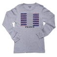 thumbnail image 1 of France Baseball Classic - World Vintage Bats Flag Girl's Long Sleeve Grey T-Shirt, 1 of 2