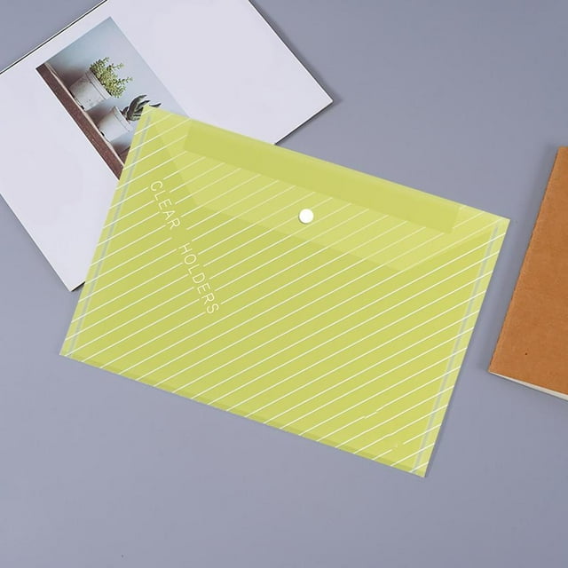 Feltree Thickened A4 Transparent Document Bag Waterproof Buckle Bag Label Plastic Archive Bag Data Bag
