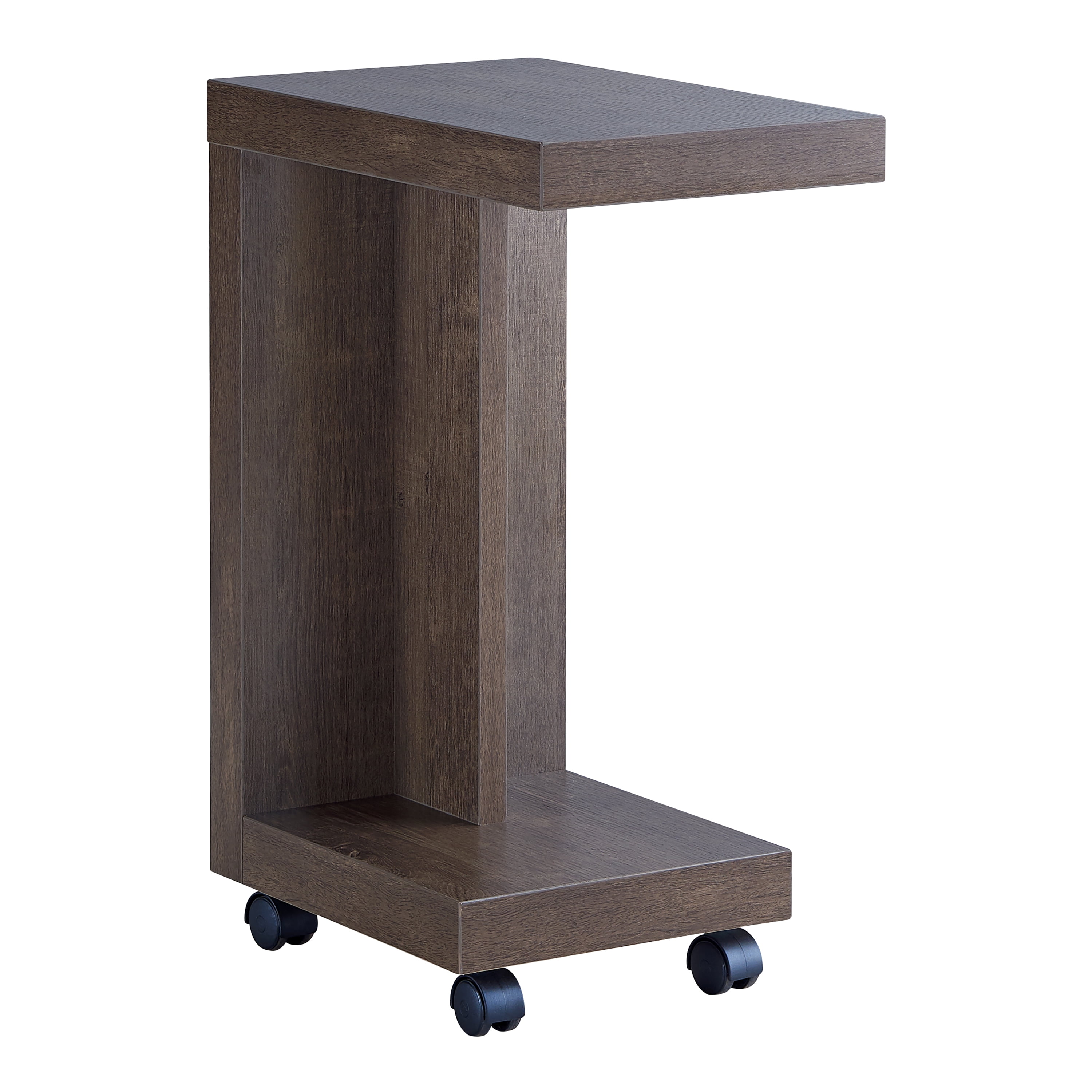 Furniture of America Halon End Table with Casters, Walnut Oak