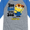 thumbnail image 3 of Despicable Me Minions - Too Rad To Be Sad  - Toddler & Youth Raglan Graphic T-Shirt, 3 of 4