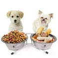 thumbnail image 3 of Sofullue Double Small Dog Bowls Stainless Steel Food and Water Bowl Set for Puppy, 3 of 11