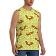 thumbnail image 2 of Balery Floral Squirrel Men's Sleeveless Muscle Shirts Workout Tank Top, Moisture Wicking, Odor Protection-XX-Large, 2 of 8