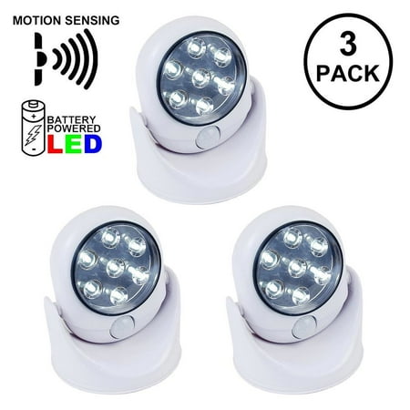 Aurora Golden Motion Sensing Battery Operated LED Spot Light, Pure White, Uses 4 AA Batteries
