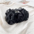 thumbnail image 3 of Opolski Women Hair Claw Strong Grip Hair Clip Chiffon Rose Flower Decor Hair Clip Anti-slip Teeth Hair Claw with Strong Grip Hair Clip for Women Stylish Black, 3 of 8