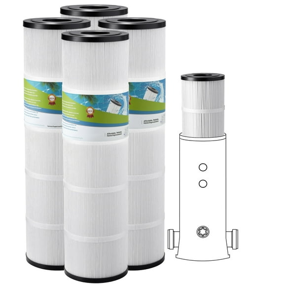 KFFKFF 4pcs Pool Filter Cartridge, Quadruple 105 Sq. Ft, Hot Tub and Spa Filter Cartridge Replacement, Pentair CCP320, Pleatco PCC80-PAK4l, for Children & Animals, Simple to Maintain