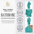 thumbnail image 5 of Superior Cotton Terry Adult Unisex Soft Lightweight Bathrobe, Large, Teal, 5 of 9