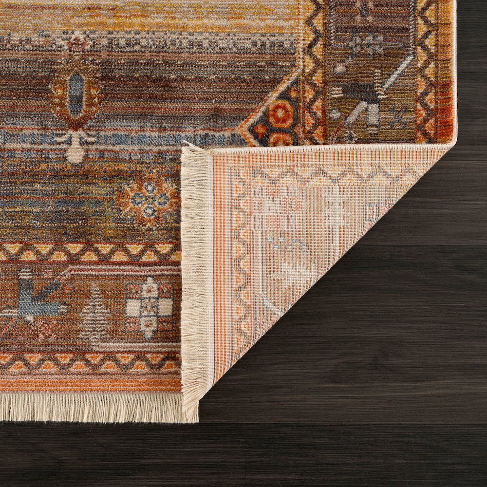 LR Home Holi Durable Performance Area Rug Indoor in Brown/Yellow, 2' x 3'