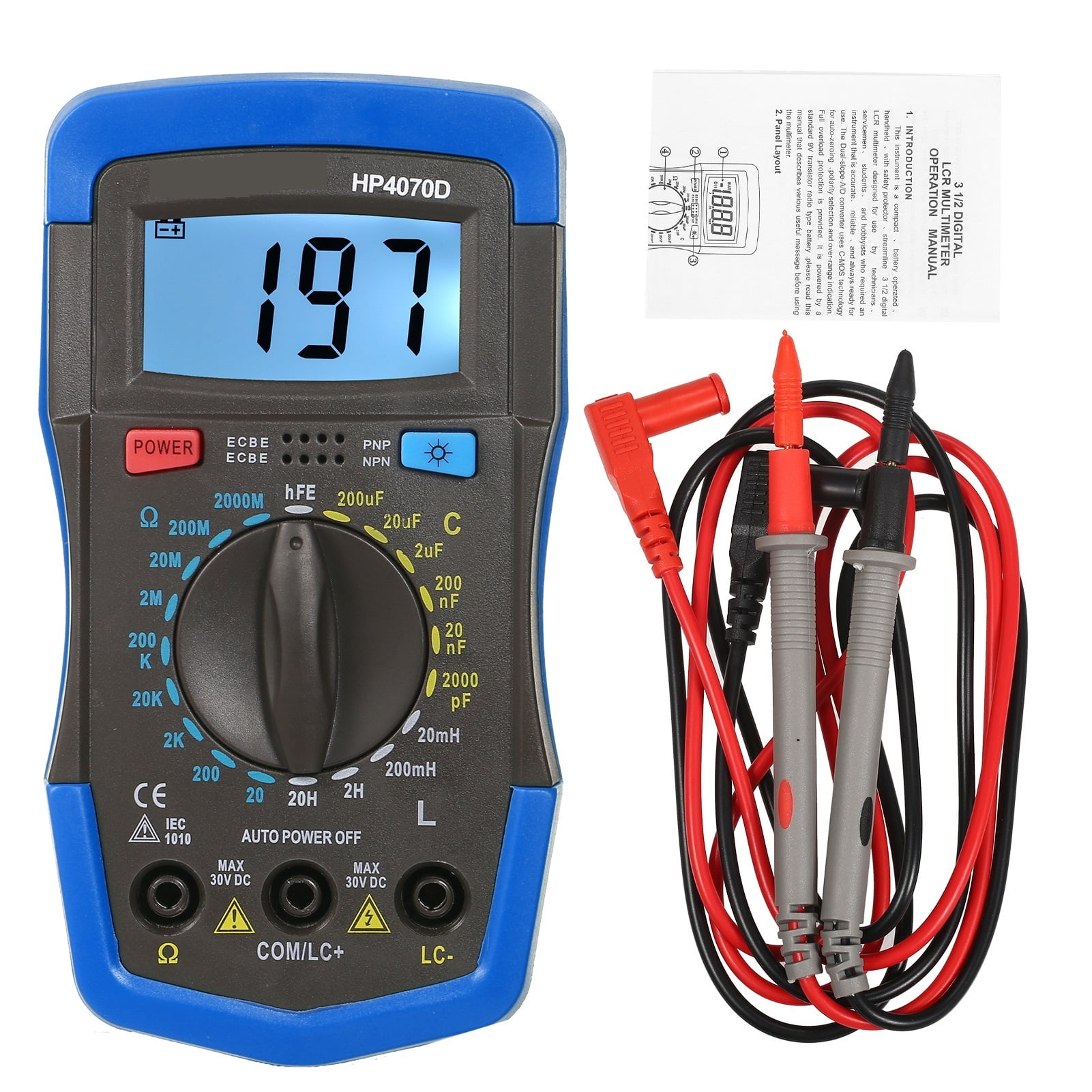 HP4070D Digital Multimeter LCR Tester Resistance Capacitance Inductance Transistor Testing Handheld Universal Meter ,Versatile Measurement