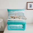 thumbnail image 5 of jejeloiu Seashell Beach Twin Comforter Sets For Girls,Starfish Ocean Bedding Set,Light Blue,Reversible,2pcs,1 Comforter and 1 Pillowcase, 5 of 7