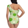 thumbnail image 6 of Yiaed St Patrick's Day11 Print Women One Piece Swimsuits Tummy Control One Shoulder Bathing Suits Pattern Ruffle Swimwear-Large, 6 of 8