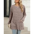 thumbnail image 3 of Womens Plus Size Tops Tunic Crewneck Long Sleeve Shirts Solid Blouse Casual Loose Fall Tops Alsol Lamesa, 3 of 6