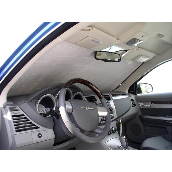 HeatShield, The Original Windshield Sun Shade, Custom-Fit for Chrysler Sebring Sedan 2007, 2008, 2009, 2010, Silver Series