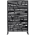 thumbnail image 4 of Tcbosik Metal Outdoor Privacy Screen, 76"H x 48"W Freestanding Decorative Privacy Panel for Balcony, Garden, Patio, Poolside, Black, 4 of 8