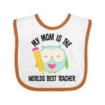 Inktastic Teacher Mom School Owl Girls Baby Bib