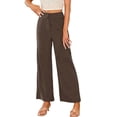 thumbnail image 5 of TRUBKH Corduroy Pants Women Wide Leg Sweat Pants Dressy Pants for Women Baggy Cargo Pants Cargo Pants Cargo Pants Baggy High Waisted Cargo Pants Coffee Xl, 5 of 6