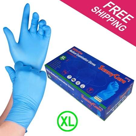 

100 SunnyCare Nitrile Medical Exam Gloves Powder Free Chemo-Rated (Non Vinyl Latex) Size:Xl