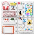 thumbnail image 1 of Organizador de pared Peg Board FZK PegBoard con 4 tableros perforados blancos, 1 of 6