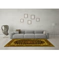 thumbnail image 3 of Ahgly Company Machine Washable Indoor Square Persian Yellow Traditional Area Rugs, 4' Square, 3 of 4