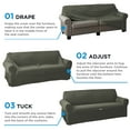 thumbnail image 3 of Mainstays Pixel 1-Piece Stretch Loveseat Slipcover, Olive Green, 3 of 7