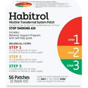 Habitrol Nicotine Transdermal System Stop Smoking Aid, Steps 1, 2, and 3, 8 Week Kit, 56 Patches