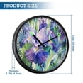 thumbnail image 3 of Voice Activated Clock with Glow Light 12 Inch Large Silent Wall Clock Battery Operated for Home Decor Beautiful Iris Flower, 3 of 8