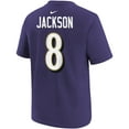 thumbnail image 3 of Youth Nike Lamar Jackson Purple Baltimore Ravens Player Name & Number T-Shirt, 3 of 3