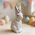 thumbnail image 4 of Easter Decor – Bunny Figurine, Ceramic Rabbit Ornament for Home Tabletop Spring Easter Decorations, White, 7.56 x 5.71 x 4.13 in, 4 of 6