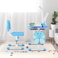 thumbnail image 3 of Arlopu Kids Desk and Chair Set, Height Adjustable Children School Study Desk with Tilt Desktop, Bookstand, LED Lamp for Boys Girls Age 3-15, 3 of 6