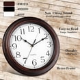 thumbnail image 5 of Wall Clock 10 Inch Battery Operated Silent Non-Ticking Wall Clock Vintage Retro Rustic Style Decorative for Bedroom Living Room Kitchen Home Office (Bronze), 5 of 8