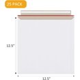 thumbnail image 2 of 25 Pack 12.5x12.5 inch Square Rigid Mailer, Self Seal White Cardboard Envelopes for Shipping Photo, Documents, Letters, 2 of 5