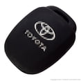 thumbnail image 3 of Dobrev Black Silicone 4 Buttons Smart Key Case Cover Bag Fob Holder for Toyota RAV4 Corolla Camry Venza Avalon Replacement Key Fob HYQ12BDM (Black), 3 of 6
