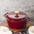 thumbnail image 3 of Mainstays 4.75 qt Enameled Cast Iron Dutch Oven with Lid, Merlot Red, 3 of 6