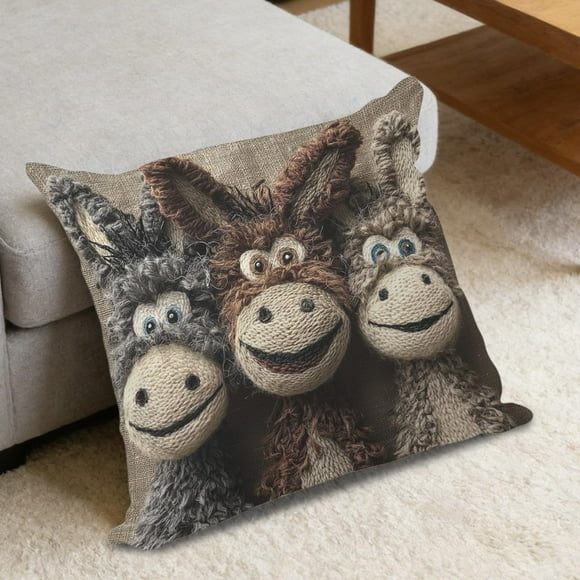 Fwttom Bed Pillows, Pillowcase Soft-To-The-Touch Short Digital Print Sofa Cushion Cover for Living Room Decor