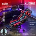 thumbnail image 5 of JONPONY Big and Tall Gaming Chair, Ergonomic Design, Gamer Chair PU Leather with Footrest and Lumbar Support, High Back Office Chair Support 8 Hours Long Sitting, Computer Chair,Black Red, 5 of 9