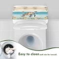 thumbnail image 4 of Renewold Sea Turtle Print Toilet Tank Lid Cover, Bathroom Decorative Dust-proof Toilet Lid Cover with Elastic Edge Fit for Most Toilets Tanks, 4 of 6