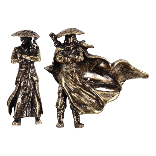 2 Figuras en Miniatura de Personajes de Kung Fu, Regalos Creativos, Accesorios Culturales de Aleación para Coche, Adornos de Escritorio Únicos