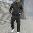 thumbnail image 2 of BOOMNY Men'S Sweatsuits Solid Color Fleece Lined Hoodies Baggy Sweatpants 2Pcs Gym Sweat Suits Running Jogging Fall Winter Athletic Tracksuit Outfits, 2 of 9