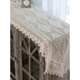 thumbnail image 2 of Vintage Cotton Handmade Crochet Table Runner Lace Table Cloth Doilies Doily Table Dresser Scarf Décor, 2 of 5