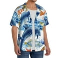thumbnail image 4 of Vsdgher Marine Animals Print Men's Wrinkle Free Untucked Cuban Shirt Business Casual Button Down Shirts Short Sleeve Shirt, 4 of 7