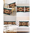 thumbnail image 6 of Turquoise Red Satin Pillowcase for Hair and Skin with Zipper, Soft Breathable Cooling Silk Pillow Cases, Southwest American Native Abstract Pattern Body Pillow Covers Bed Pillows 20"x54", 6 of 6