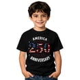 thumbnail image 3 of 250 Anniversary Usa Tshirt Boys Independence Day Printed Casual Crewneck Short Sleeve Tee Boys 4Th of July Shirt Black 1-2 Years, 3 of 5