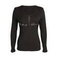 thumbnail image 3 of Pretty Comy Womens Long Sleeve Tunic Blouse Shirt Scoop Neck Zipper Casual Pullover T-Shirt, 3 of 7
