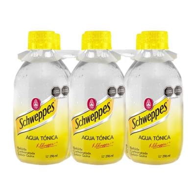 Agua tónica Schweppes 6 botellas con 296 ml c/u
