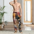 thumbnail image 2 of Disketp Abstract Lion Painting Men's Pajama Pants - Ultra Soft Fleece Sleep and Lounge Pants (Size: S-XXL)-, 2 of 6