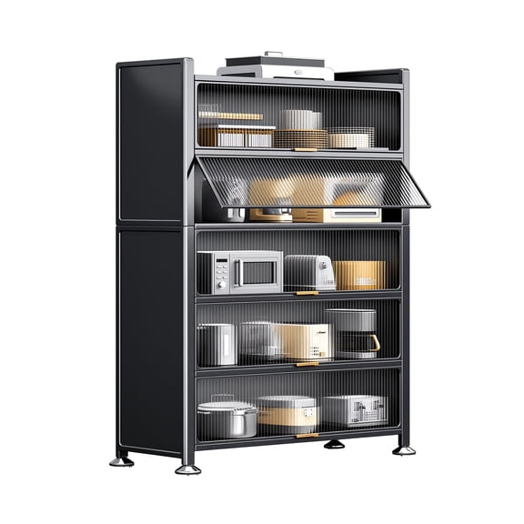 Joybos 6 Tier Large Metal Pantry Storage Cabinet Organizer with Convenient Handle, Multi-Purpose Freestanding Storage for Kitchen Home Organization