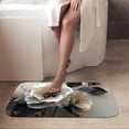 thumbnail image 4 of 1pc White and Gold Flowers Absorbent Non-Slip Bathroom Thickened Flannel Rug Decor,Soft,Quick Drying,Suitable For Indoor/outdoor Use,Bathrooms,Bedrooms,Kitchens,Terrace,Laundry Rooms,16"x24", 4 of 9