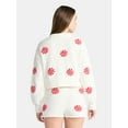 thumbnail image 2 of No Boundaries Christmas Plush Sweater and Shorts Set, 2-Piece, Women’s, 2 of 4