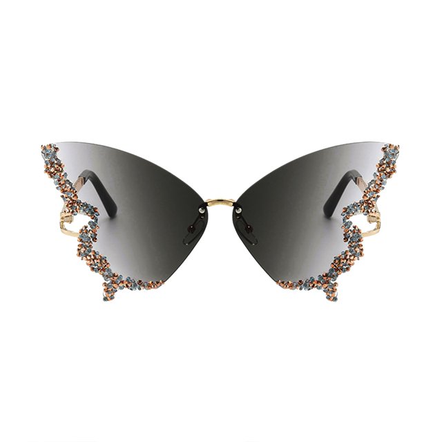 TIEVOSA Lunettes de Soleil en Strass Femme Lunettes de Soleil Fines Modèles Soleil et Lunettes (Bleu Ciel)