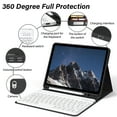 thumbnail image 4 of kenke for iPad 11/10th Gen Case with Keyboard 11/10.9 inch 2025 A16/2022, Detachable Wireless Bluetooth Keyboard Case Thin & Light with Built-in Left Side Pencil Holder,White Square Keycaps, Black, 4 of 8
