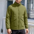 thumbnail image 2 of FRSASU Men's Full‑Zip Stand Collar Casual Jacket Wind‑Resistant Lightweight Coat with Big Flap Pockets Hiking Travel Outfits Army Green, 2 of 9